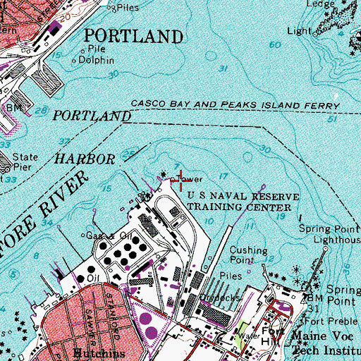 Topographic Map of Portland Breakwater Light, ME
