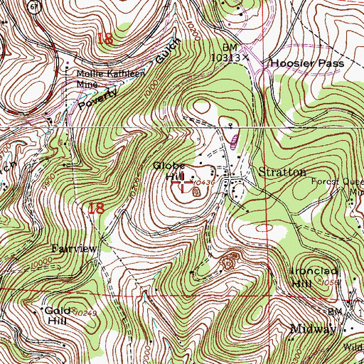 Topographic Map of Globe Hill, CO