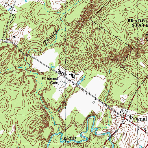 Topographic Map of Pownal Elementary School, ME