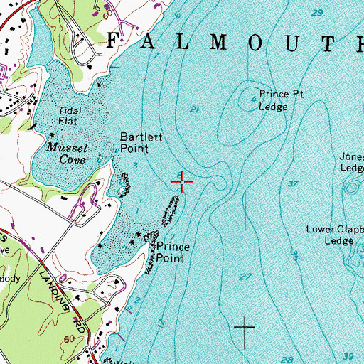 Topographic Map of Prince Point Ledge, ME