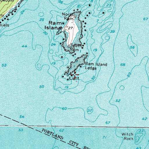 Topographic Map of Ram Island Ledge Light Station, ME