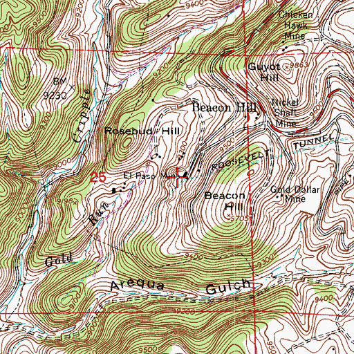 Topographic Map of El Paso Mine, CO