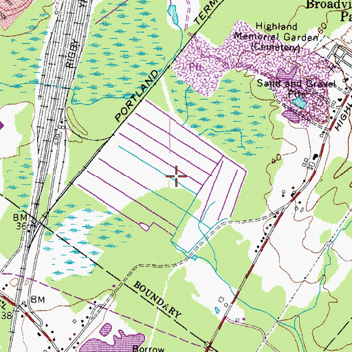 Topographic Map of Rigby Bog (historical), ME