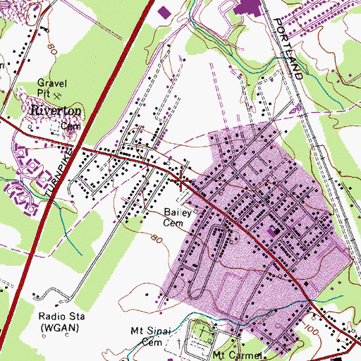 Topographic Map of Portland Public Library Riverton Branch, ME