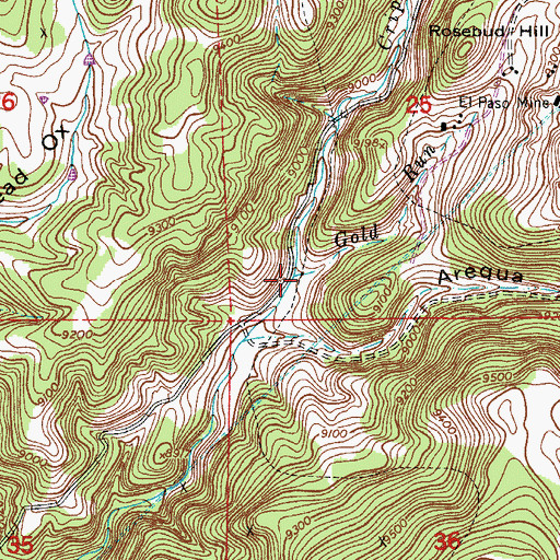 Topographic Map of Gold Run, CO