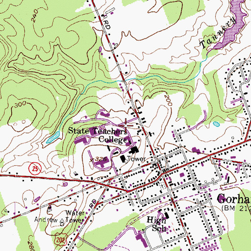 Topographic Map of Robie-Andrews Hall, ME
