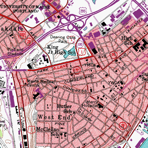 Topographic Map of Sacred Heart Church, ME