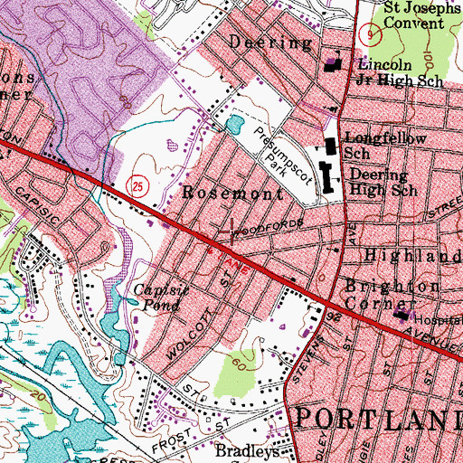 Topographic Map of Saint Ansgar Lutheran Church, ME
