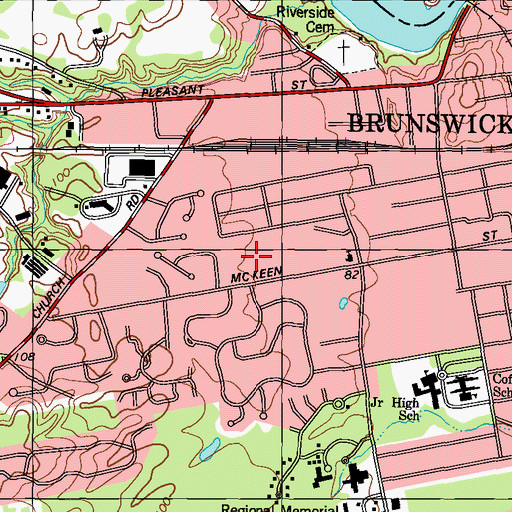 Topographic Map of Saint Charles Borromeo Church, ME