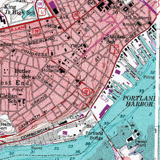 Topographic Map of Saint Dominics Roman Catholic Church, ME