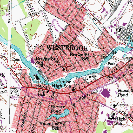 Topographic Map of Saint Hyacinth Church, ME