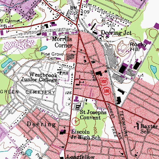 Topographic Map of Saint Brigid School, ME