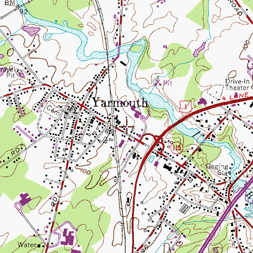 Topographic Map of Saint Judes Church, ME