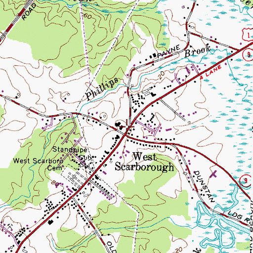 Topographic Map of Saint Louis School for Boys, ME
