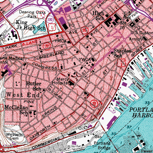 Topographic Map of Cathedral Church of Saint Luke, ME