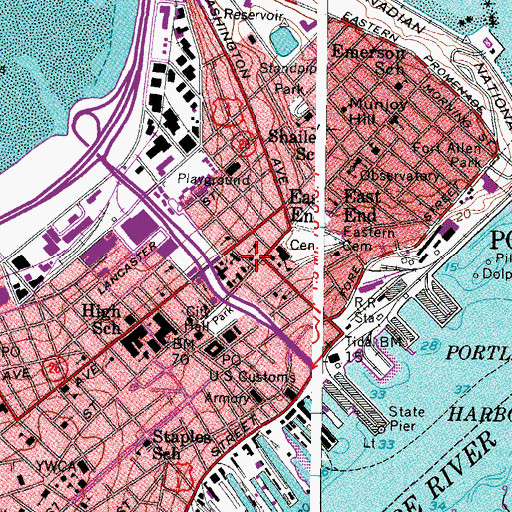 Topographic Map of Saint Pauls Church, ME