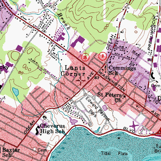 Topographic Map of Saint Pius X Church, ME