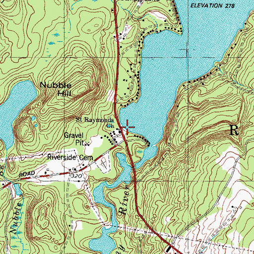 Topographic Map of Saint Raymonds Church, ME