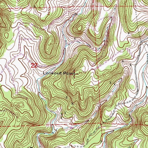 Topographic Map of Lookout Point, CO