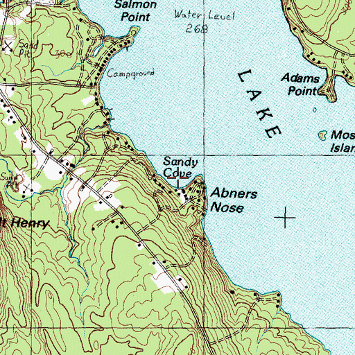 Topographic Map of Sandy Cove, ME