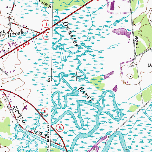 Topographic Map of Scarboro Marshes, ME