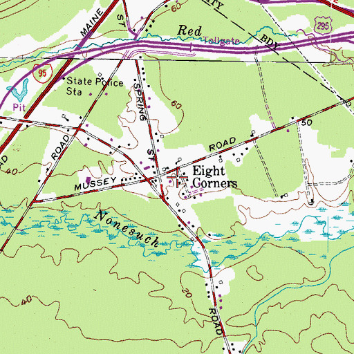 Topographic Map of Scarborough Free Baptist Church, ME