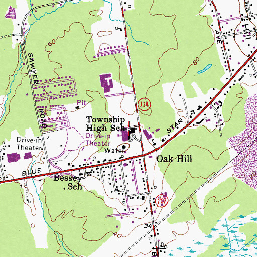 Topographic Map of Scarborough High School, ME