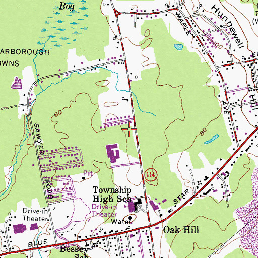 Topographic Map of Scarborough Public Library, ME