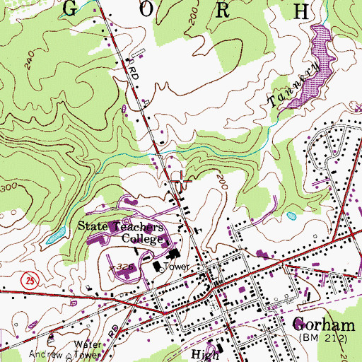 Topographic Map of School Street United Methodist Church, ME