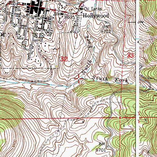 Topographic Map of North Fork Wilson Creek, CO