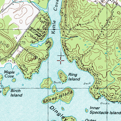 Topographic Map of Sheep Island, ME