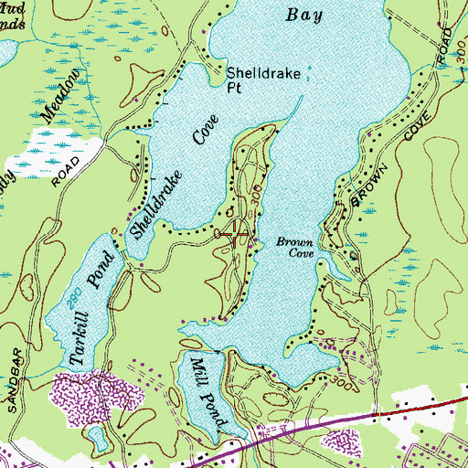 Topographic Map of Shelldrake Point, ME