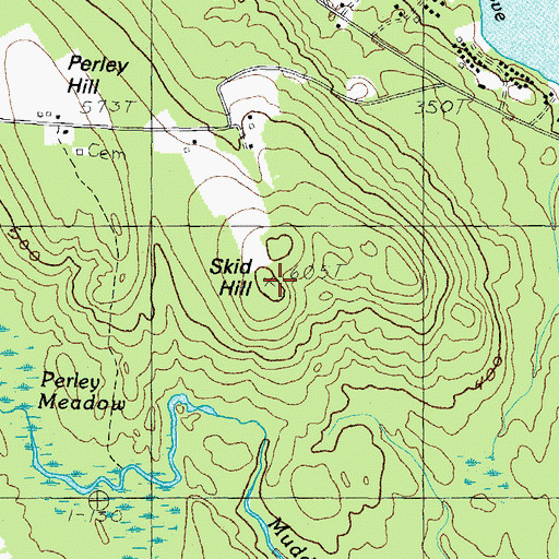 Topographic Map of Skid Hill, ME
