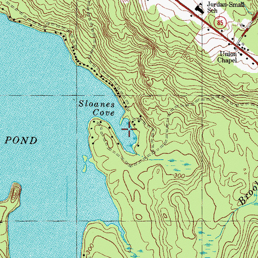 Topographic Map of Sloanes Cove, ME