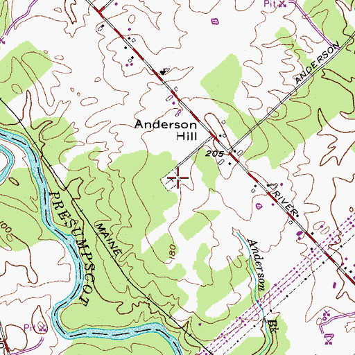 Topographic Map of Smith - Anderson Cemetery, ME