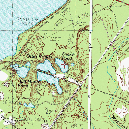 Topographic Map of Snake Pond, ME