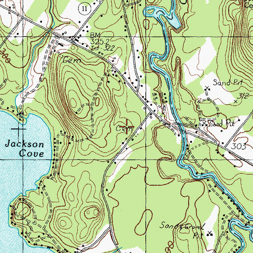 Topographic Map of Songo Locks School, ME