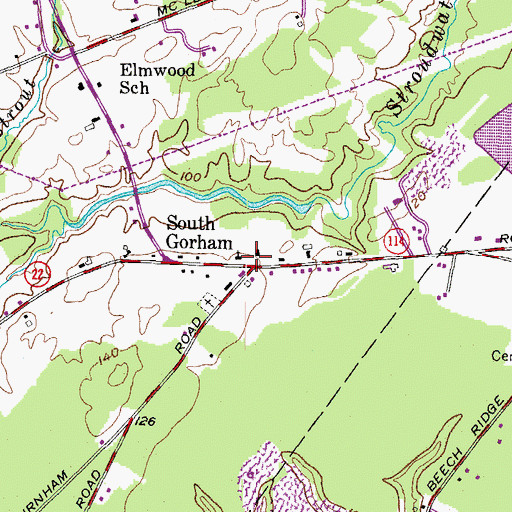 Topographic Map of South Gorham Baptist Church, ME