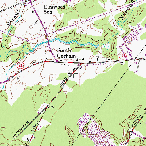 Topographic Map of South Gorham Cemetery, ME