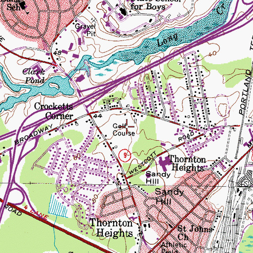 Topographic Map of South Portland Municipal Golf Course, ME