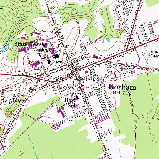 Topographic Map of South Street Cemetery, ME