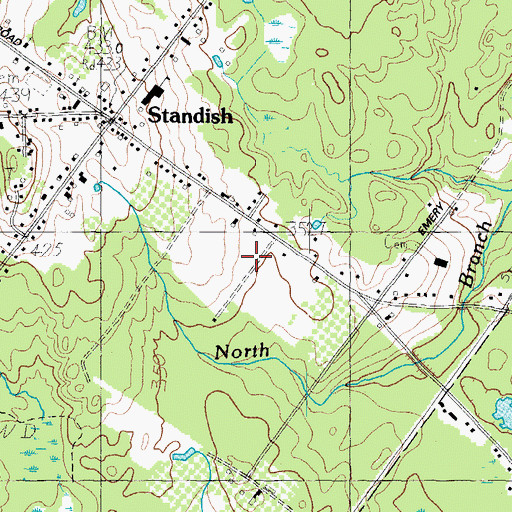 Topographic Map of Standish Post Office, ME