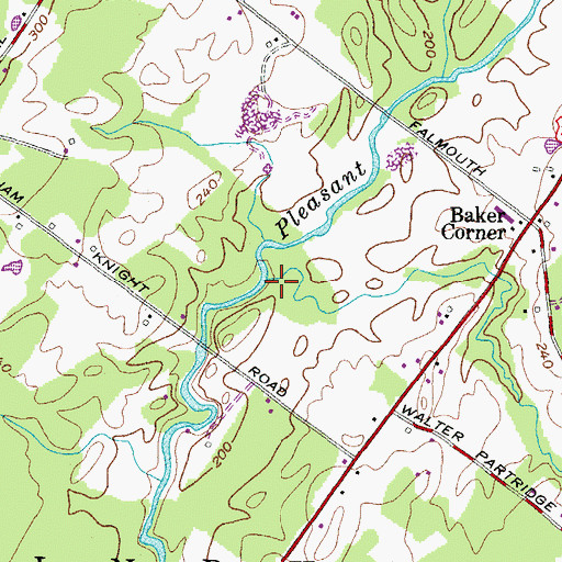 Topographic Map of Stanley Hall Brook, ME