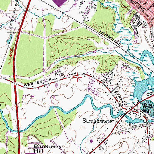 Topographic Map of Stroudwater Christian Church, ME