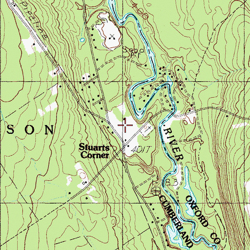 Topographic Map of Stuarts Corner, ME