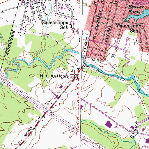 Topographic Map of Westbrook City Farm (historical), ME