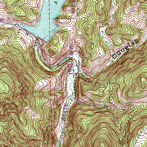 Topographic Map of Douglas Gulch, CO