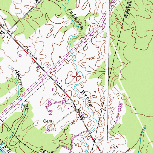 Topographic Map of Westerly Winds Golf Course, ME
