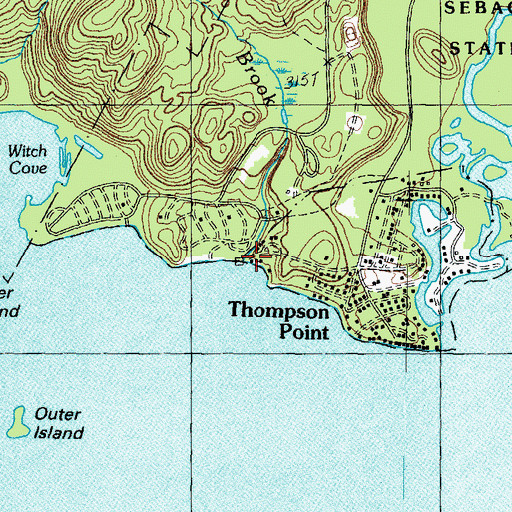 Topographic Map of Whitney Brook, ME