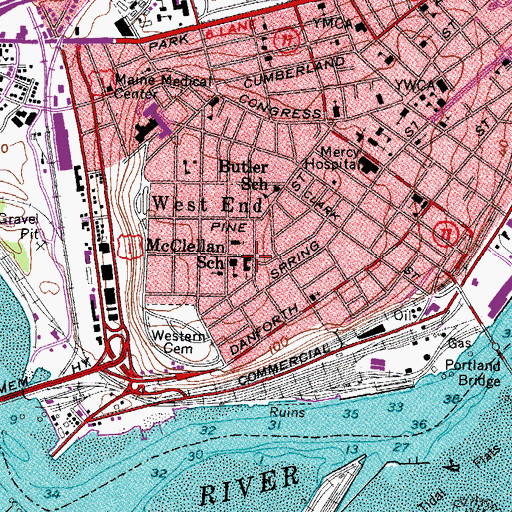 Topographic Map of Williston-West Church, ME